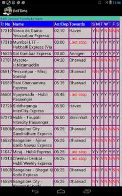 RailTime android App screenshot 1
