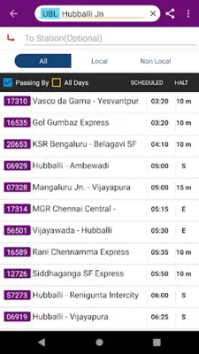 RailTime android App screenshot 2